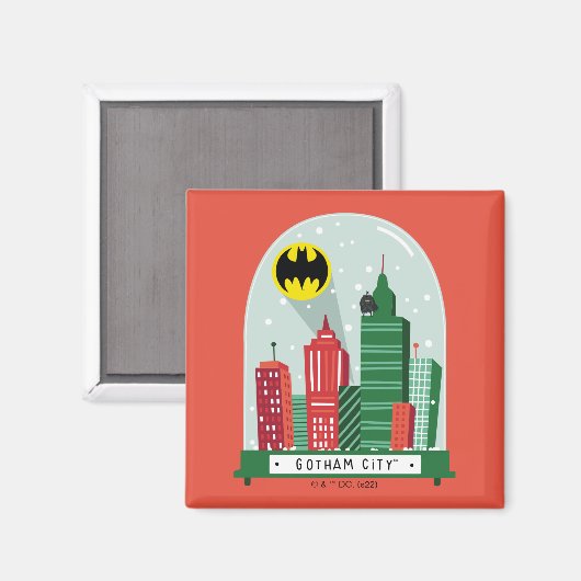 Batman Gotham City™ Snow Globe Grafik Magnet (Vorderseite/Rückseite)
