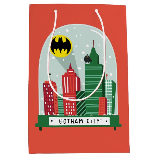 Batman Gotham City™ Snow Globe Grafik Mittlere Geschenktüte (Vorderseite)