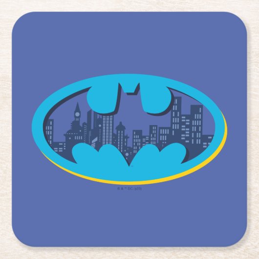 Batman | Gotham City Symbol Rechteckiger Pappuntersetzer (Vorderseite)