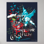 Batman Gotham Guardian Lineart Collage Poster (Vorne)