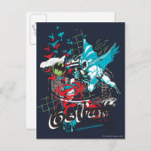 Batman Gotham Guardian Lineart Collage Postkarte (Vorne/Hinten)