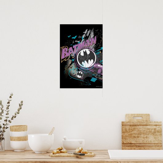 Batman Gotham Skyline Sketch Poster (Küche)