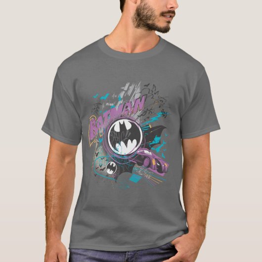 Batman Gotham Skyline Sketch T-Shirt (Vorderseite)