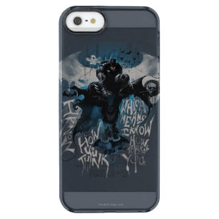 Batman Graffiti Graphic - Ich weiß, wie Sie denken Durchsichtige iPhone SE/5/5s Hülle