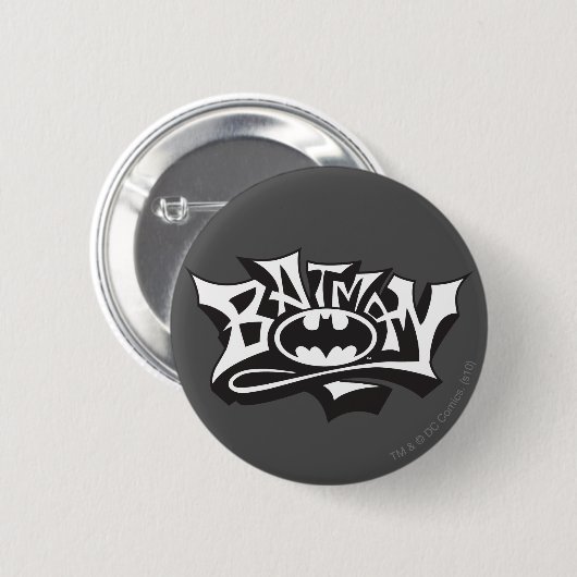 Batman | Graffiti Name Logo Button (Vorne & Hinten)
