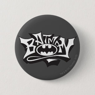 Batman Graffiti Name Logo Button