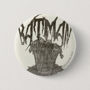 Batman Grafisches Novel Pencil-Design Beige Logo Button