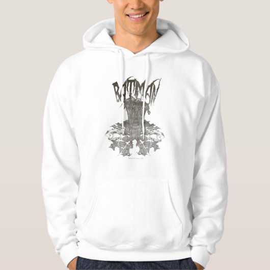 Batman | Grafisches Novel Pencil-Design Beige Logo Hoodie (Vorderseite)