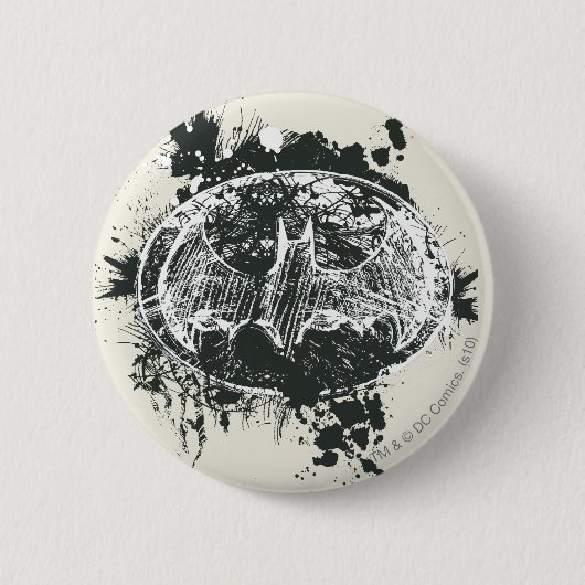 Batman Grunge Spritzer Sketch Button (Vorderseite)