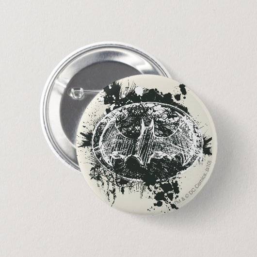 Batman Grunge Spritzer Sketch Button (Vorne & Hinten)