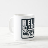 Batman | Hallo Mein Name ist das Batman-Logo Kaffeetasse (Vorderseite Links)