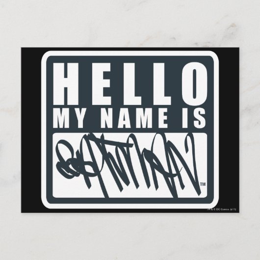 Batman | Hallo Mein Name ist das Batman-Logo Postkarte (Vorderseite)
