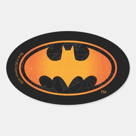 Batman | Halloween-Weblogo Ovaler Aufkleber (Vorderseite)