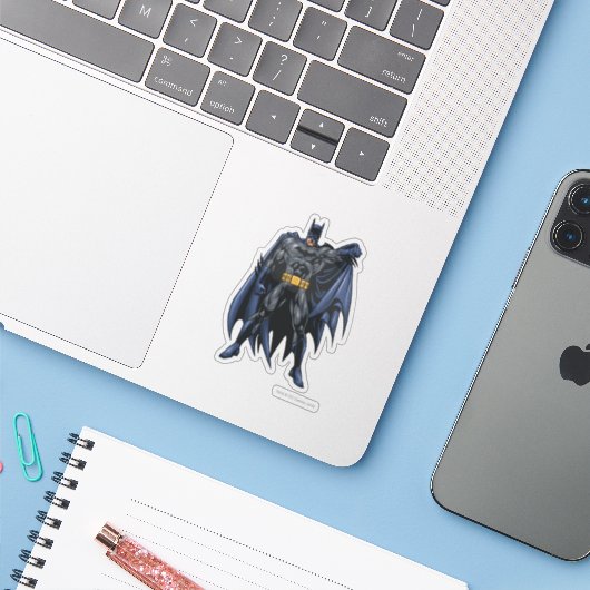 Batman hält den Kap Aufkleber (Laptop mit iPhone)
