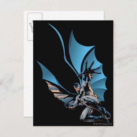 Batman Hand in Vordergrund Postkarte (Vorne/Hinten)