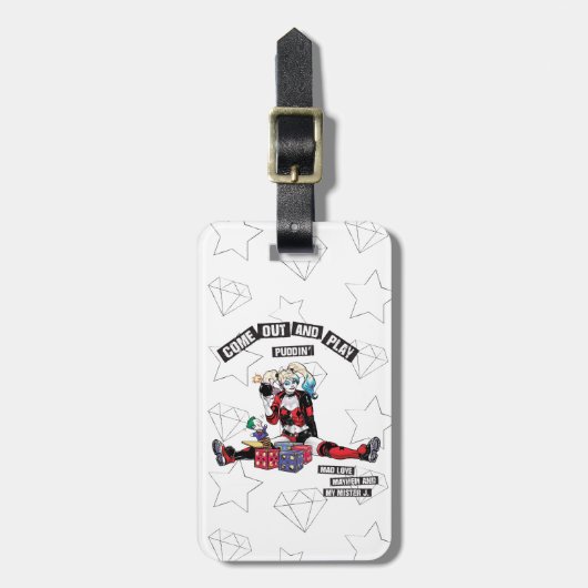 Batman | Harley Quinn "Come out and Play Puddin" Gepäckanhänger (Vorderseite vertikal)
