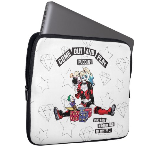 Batman | Harley Quinn "Come out and Play Puddin" Laptopschutzhülle (Vorne Rechts)