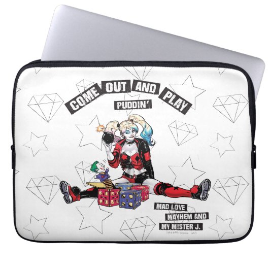 Batman | Harley Quinn "Come out and Play Puddin" Laptopschutzhülle (Vorderseite)