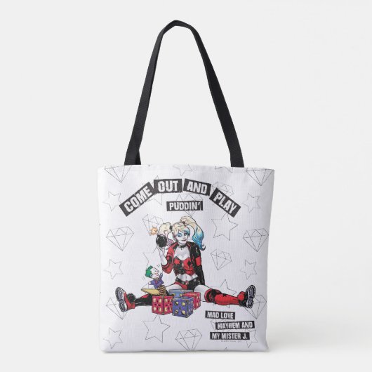 Batman | Harley Quinn "Come out and Play Puddin" Tasche (Rückseite)
