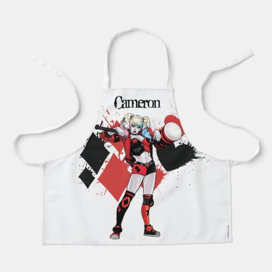 Batman | Harley Quinn Hearts & Diamonds Splatter Schürze (Vorderseite)
