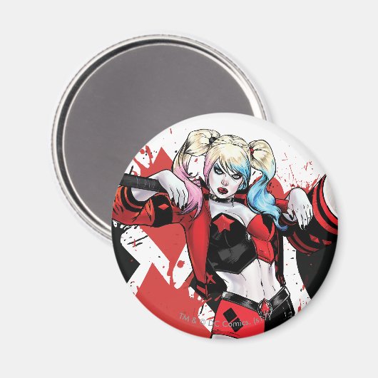 Batman | Harley Quinn Hearts & Diamonds Spritzer Magnet (Vorderseite/Rückseite)