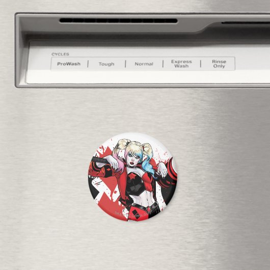 Batman | Harley Quinn Hearts & Diamonds Spritzer Magnet (In Situ (Geschirrspüler))