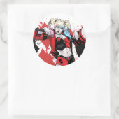Batman | Harley Quinn Hearts & Diamonds Spritzer Runder Aufkleber (Tasche)