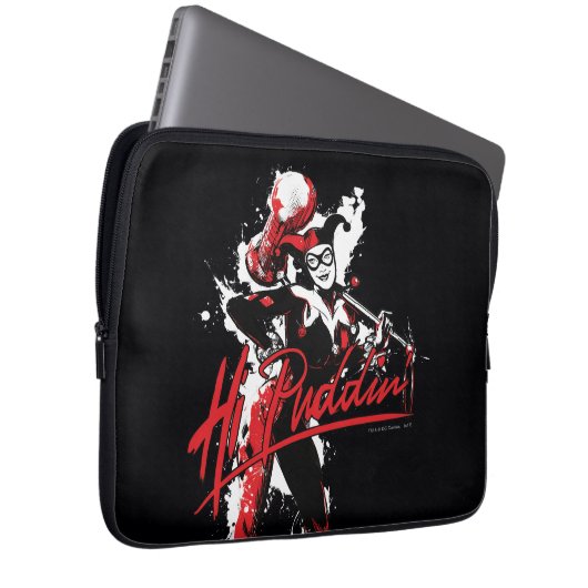 Batman | Harley Quinn "Hi Puddin' Ink Art Laptopschutzhülle (Vorne Rechts)