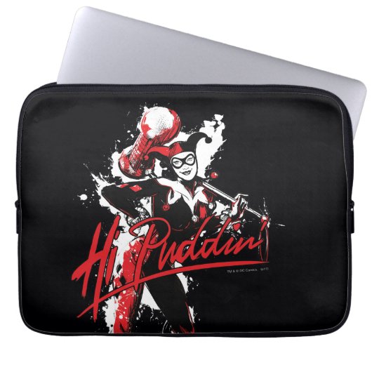 Batman | Harley Quinn "Hi Puddin' Ink Art Laptopschutzhülle (Vorderseite)