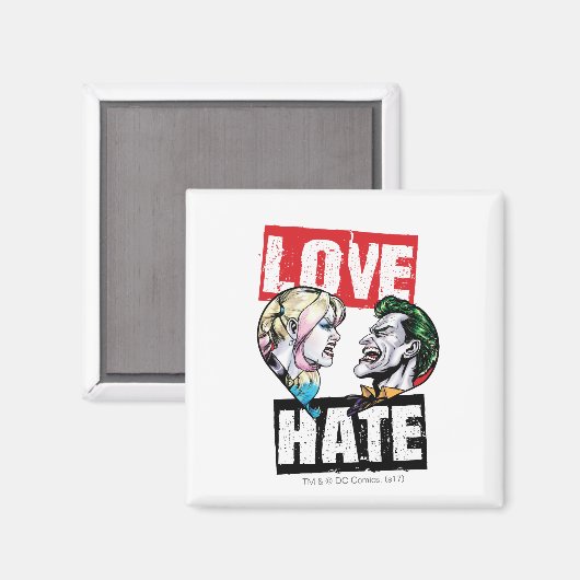 Batman | Harley Quinn & Joker Liebe/Hate Magnet (Vorderseite/Rückseite)