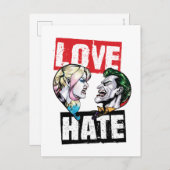Batman | Harley Quinn & Joker Liebe/Hate Postkarte (Vorne/Hinten)