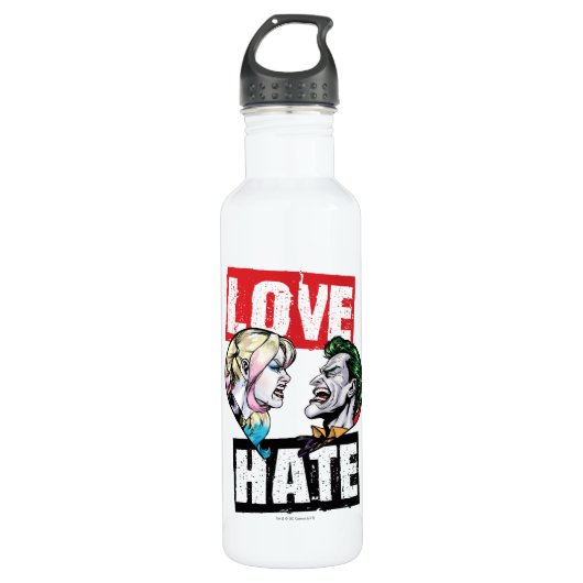 Batman | Harley Quinn & Joker Liebe/Hate Trinkflasche (Vorderseite)
