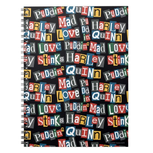 Batman | Harley Quinn Ransom Note Style Muster Notizblock (Vorderseite)