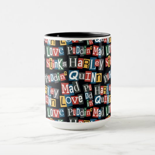 Batman | Harley Quinn Ransom Note Style Muster Tasse (Zentrum)