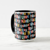 Batman | Harley Quinn Ransom Note Style Muster Tasse (Vorderseite Links)