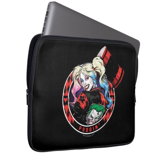 Batman | Harley Quinn Winking mit Mallet Laptopschutzhülle (Vorne Rechts)