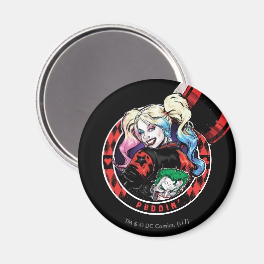 Batman | Harley Quinn Winking mit Mallet Magnet (Vorderseite/Rückseite)
