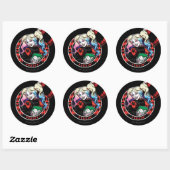 Batman | Harley Quinn Winking mit Mallet Runder Aufkleber (Blatt)