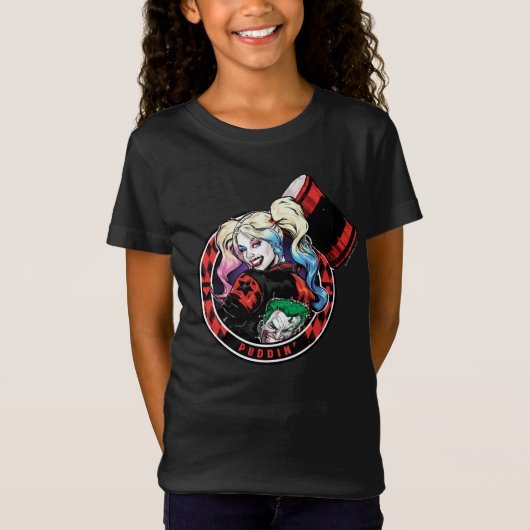 Batman | Harley Quinn Winking mit Mallet T-Shirt (Vorderseite)