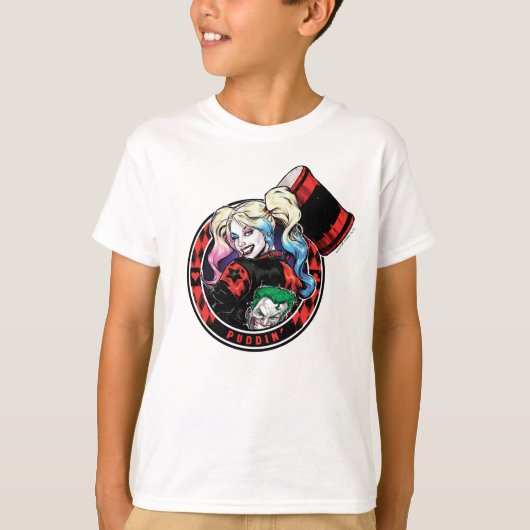 Batman | Harley Quinn Winking mit Mallet T-Shirt (Vorderseite)