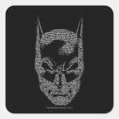 Batman Head Mantra Quadratischer Aufkleber (Vorderseite)