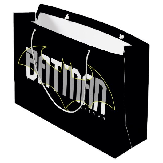 Batman Hi-Tech Name Graphic Große Geschenktüte (Rückseite Schrägansicht)