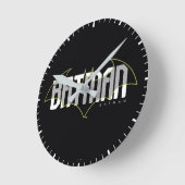 Batman Hi-Tech Name Graphic Runde Wanduhr (Winkel)