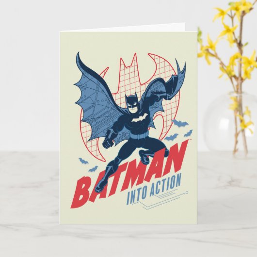 Batman in Aktion Karte (Gelbe Blume)