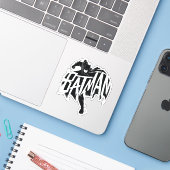 Batman Ink Brush Name Aufkleber (Laptop mit iPhone)