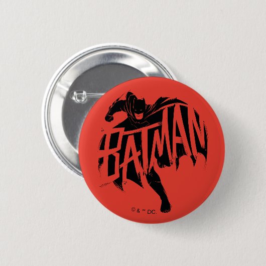 Batman Ink Brush Name Button (Vorne & Hinten)