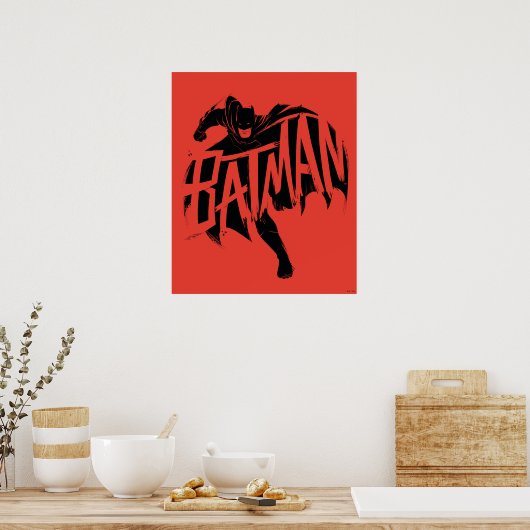 Batman Ink Brush Name Poster (Küche)