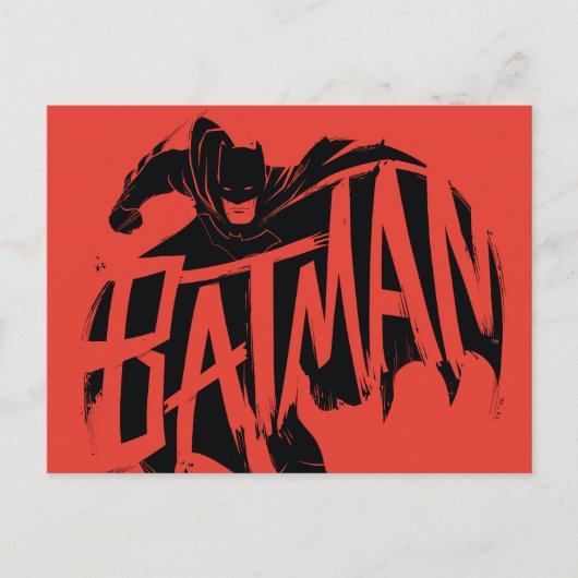 Batman Ink Brush Name Postkarte (Vorderseite)