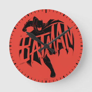 Batman Ink Brush Name Runde Wanduhr