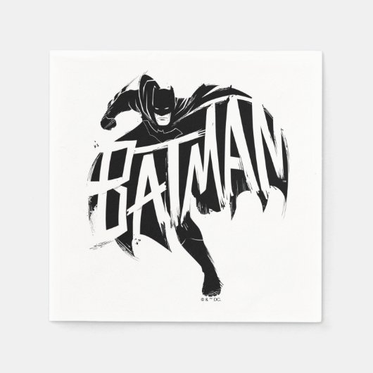 Batman Ink Brush Name Serviette (Vorderseite)